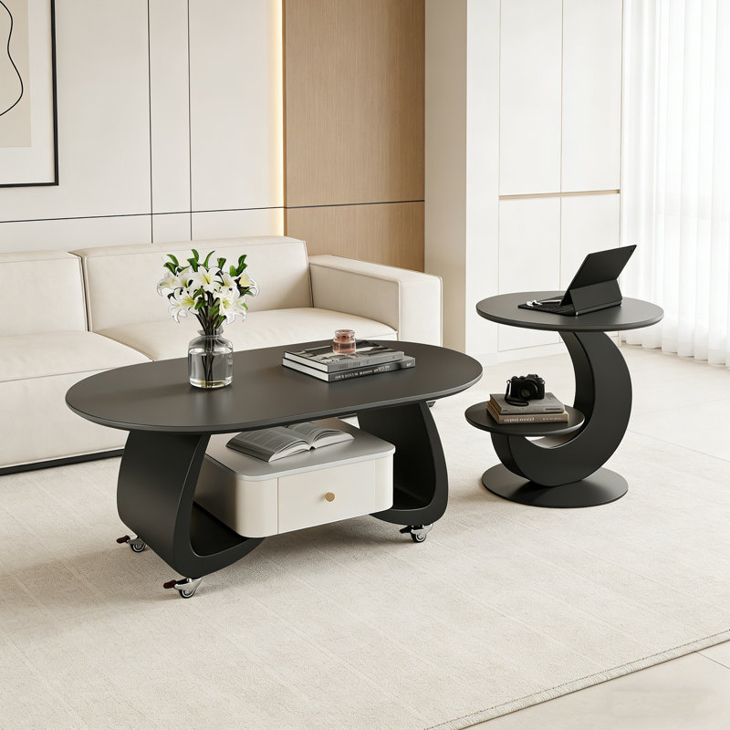 Fralick, H 17,71 po x L 51,18 po x l 27,55 po, Noir / blanc