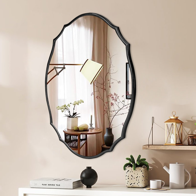 Flat Accent Wall Mirror, Black
