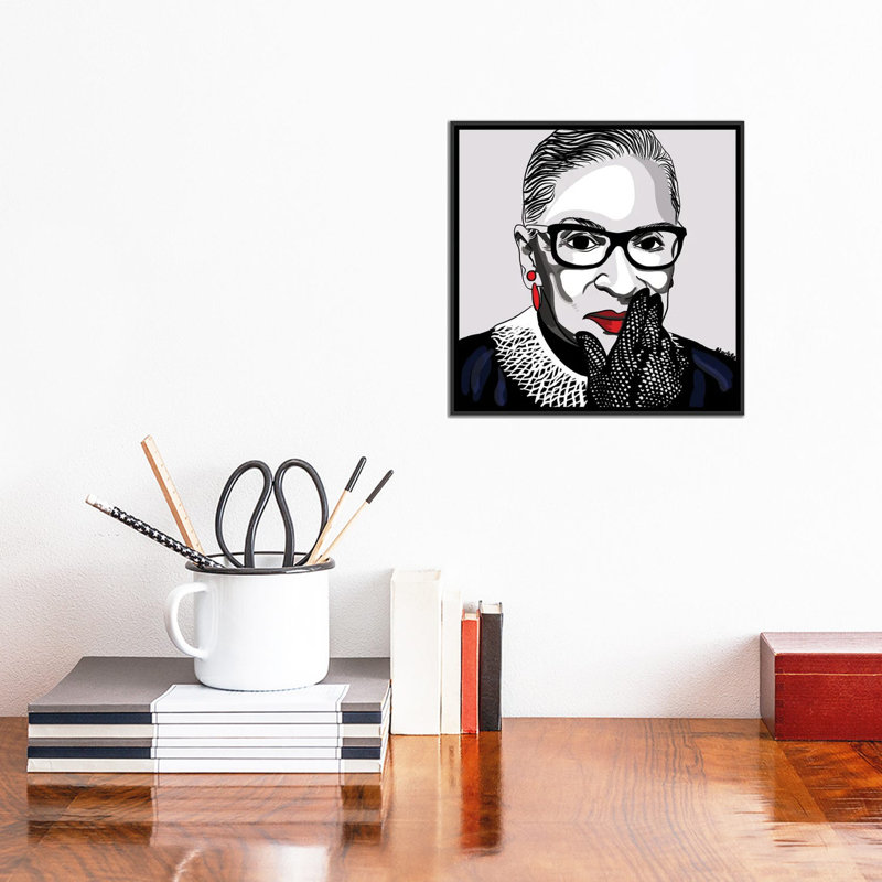 «The Notorious RBG» par NoelleRx, impression sur toile tendue, H 12 po x l 12 po x P 1,5 po, Toile avec cadre noir