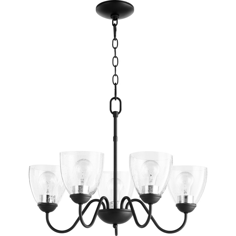 Popel 5 - Light Dimmable Classic / Traditional Chandelier, Noir, Clear Seeded