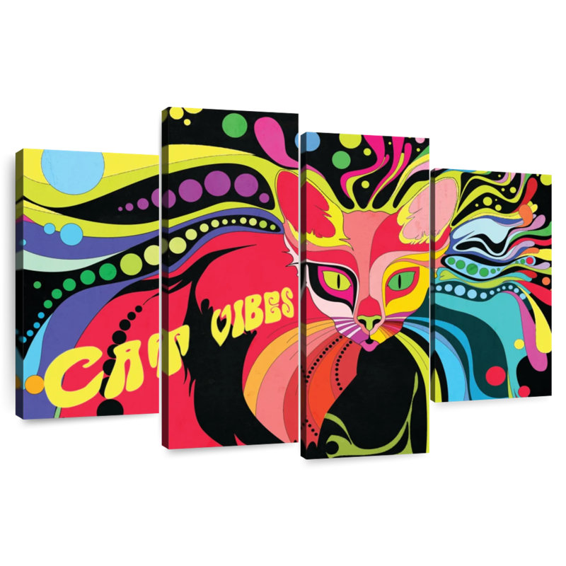 Brampt Psychedelic Cat Vibes, 48" H x 75" W