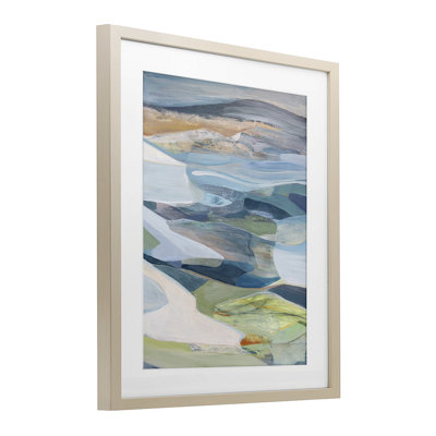 Shifting Horizons Distortion Framed Print Under Glass, design by Farren Lee