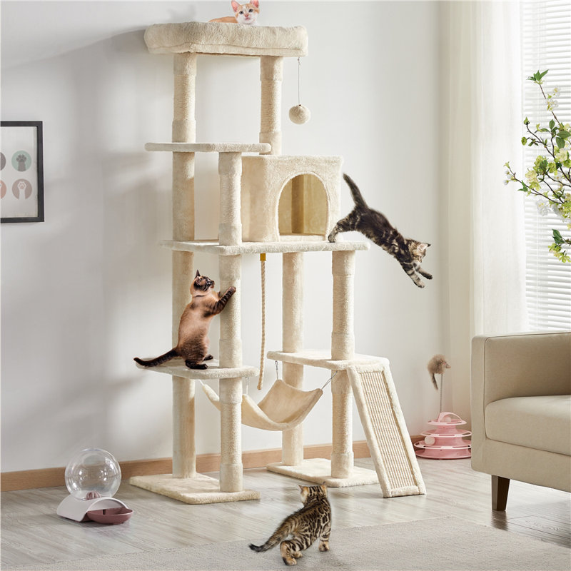 color Large Multi-Purpose Cat Tower, Beige