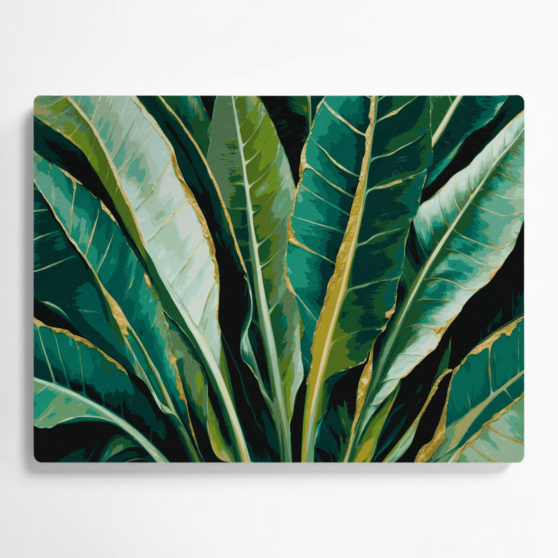 «Hawaiian Taro Leaves», art mural en métal vert, H 16 po x l 20 po