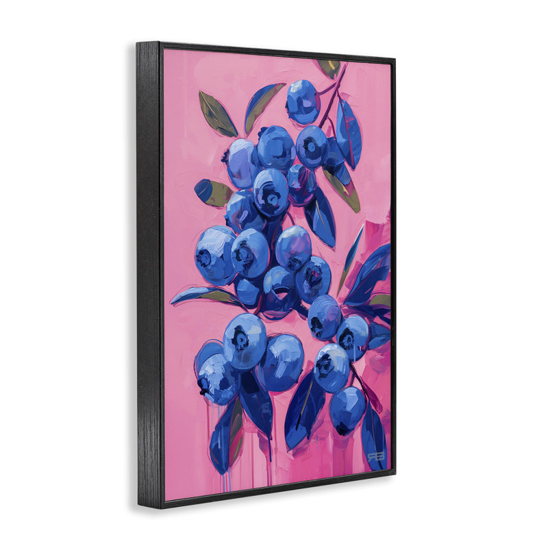 «Blueberry», art giclée encadré par RB, H 30 po x l 20 po, Estampe numérique Farmhouse