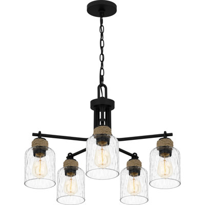  5-Light Matte Black Chandelier