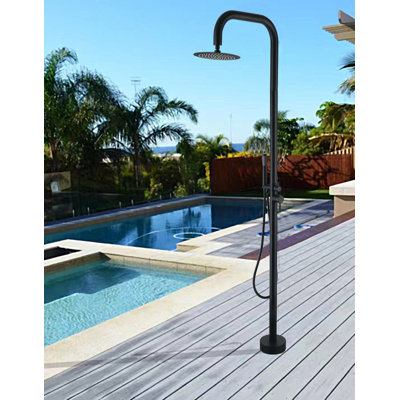 Douche d'extérieur autoportante en acier inoxydable 88,58 "H