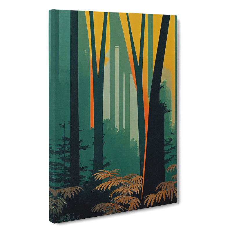 Blazing Forest - Print, Wrapped Canvas, 50cm H x 35cm W x 3cm D, No Matte