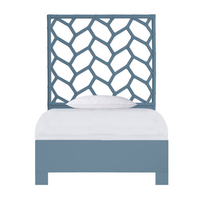 Silas King Platform Bed, Light Blue