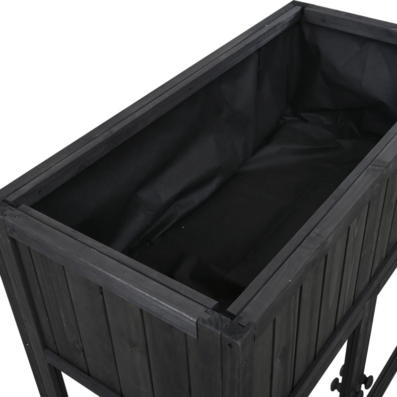 TOPMAX Patio 35.4''X17.7''X37.4'' Mini Wood Cold Frame, Black
