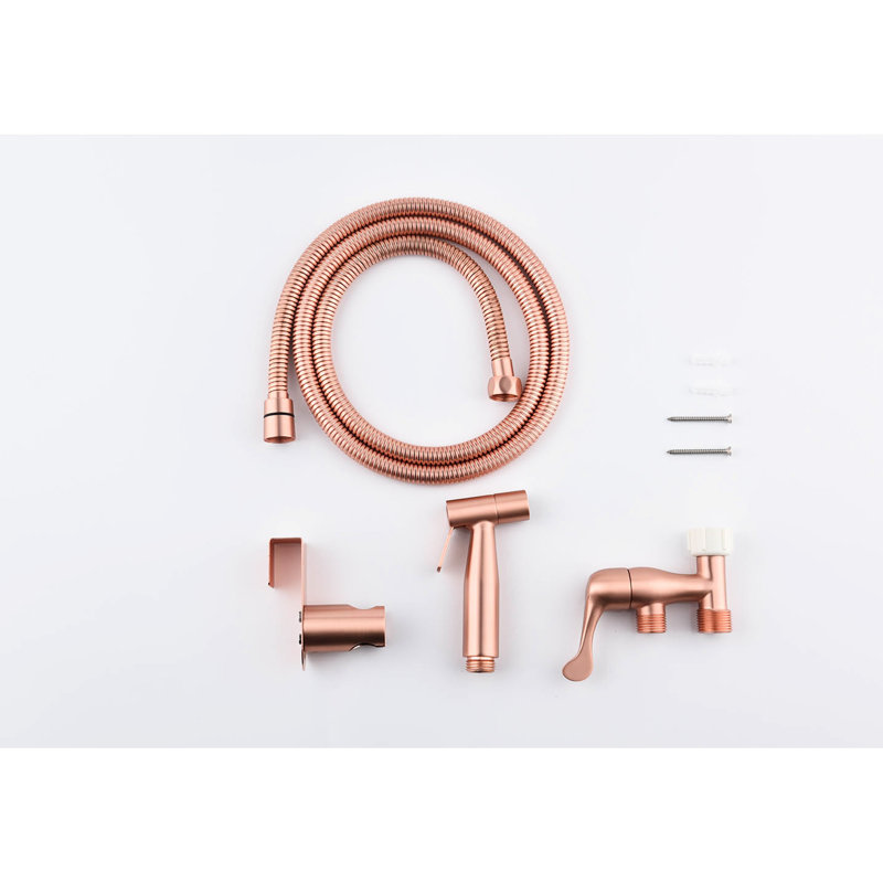 Toilet Handheld Bidet - Rose Gold, Metal Build, Two Spray Modes, Rust, , Easy Setup For Gold Metal, 2 Modes Personal Hygiene Enhancement, Rust And Corrosion , To Install Clean