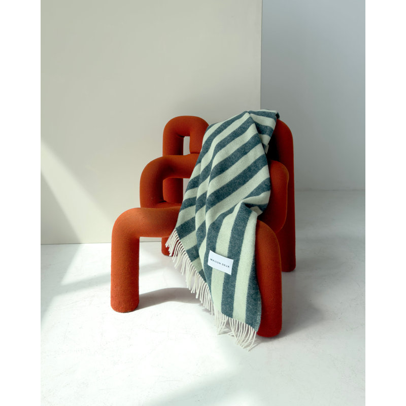 Maison Deux Throw Blanket, Green/Sage