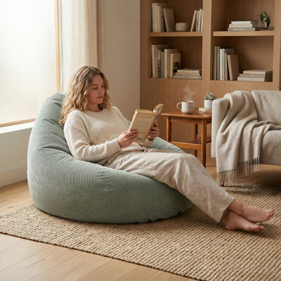 Housse pour fauteuil à billes en velours côtelé Shara, tissu certifié Oeko-Tex (rembourrage non inclus)