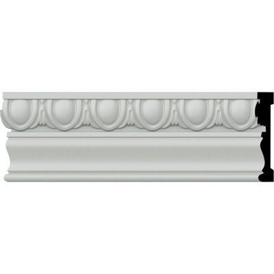 Endurathane Egg & Dart Chair Rail, 3 1/4"H x 3/4"P x 94 1/2"L, (1 5/8"Repeat), Factory Primed (8-Pack)