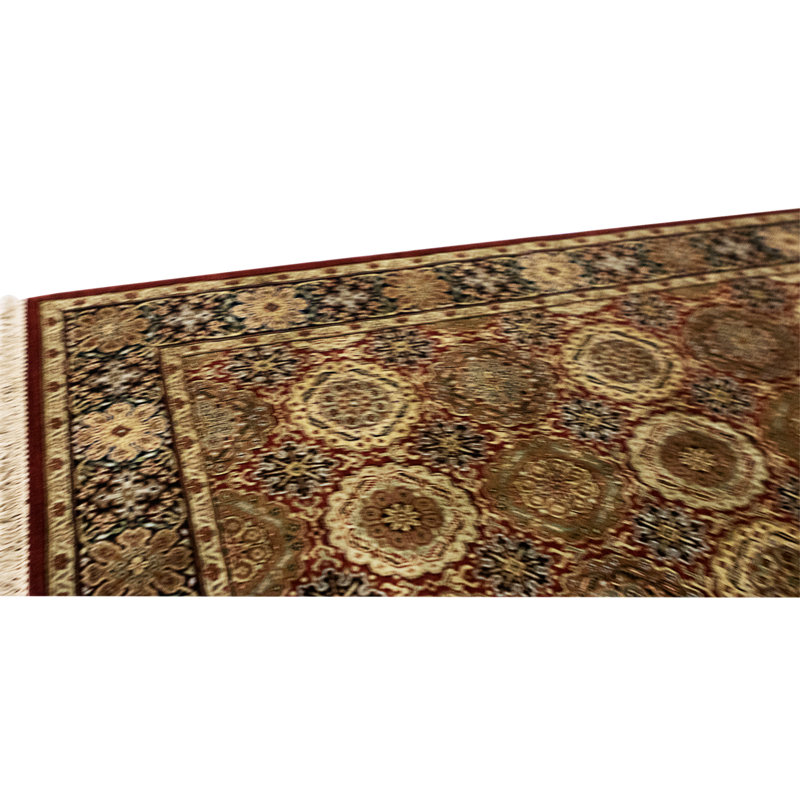 High-Quality Hand-Knotted Red And Black Area Rug