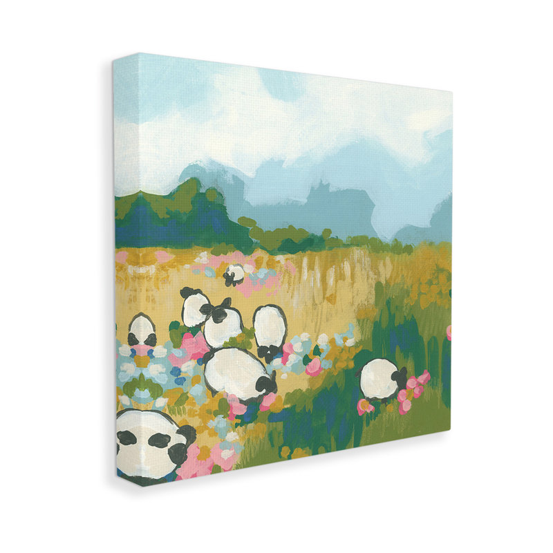 Conception abstraite d'art mural sur toile, "Sheep" par June Erica Vess, H 30 po x l 30 po