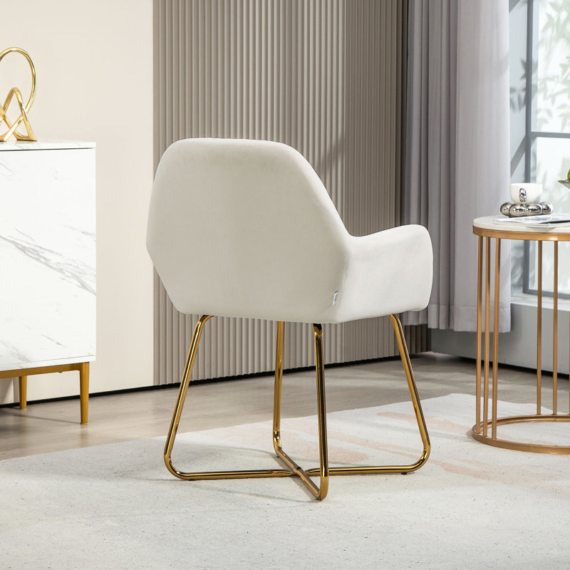 Abuaber Velvet Armchair, Cream
