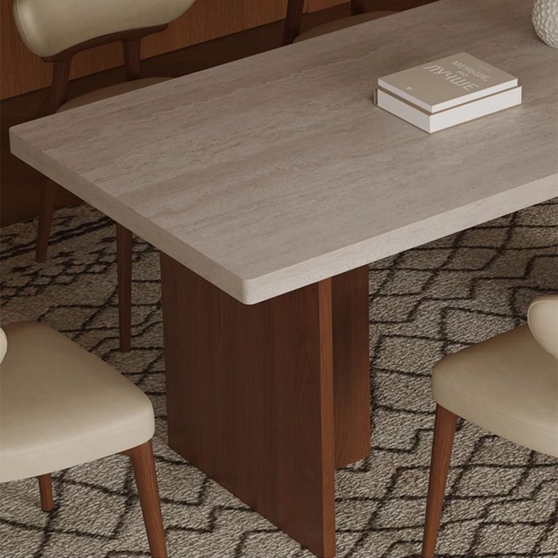 Rectangular domestic cave rock dining table, 29.52" H x 70.86" L x 35.43" W
