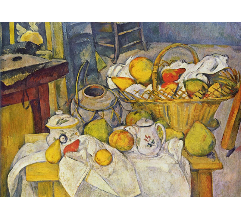 Nature morte avec panier à fruits, H 35 po x l 48 po