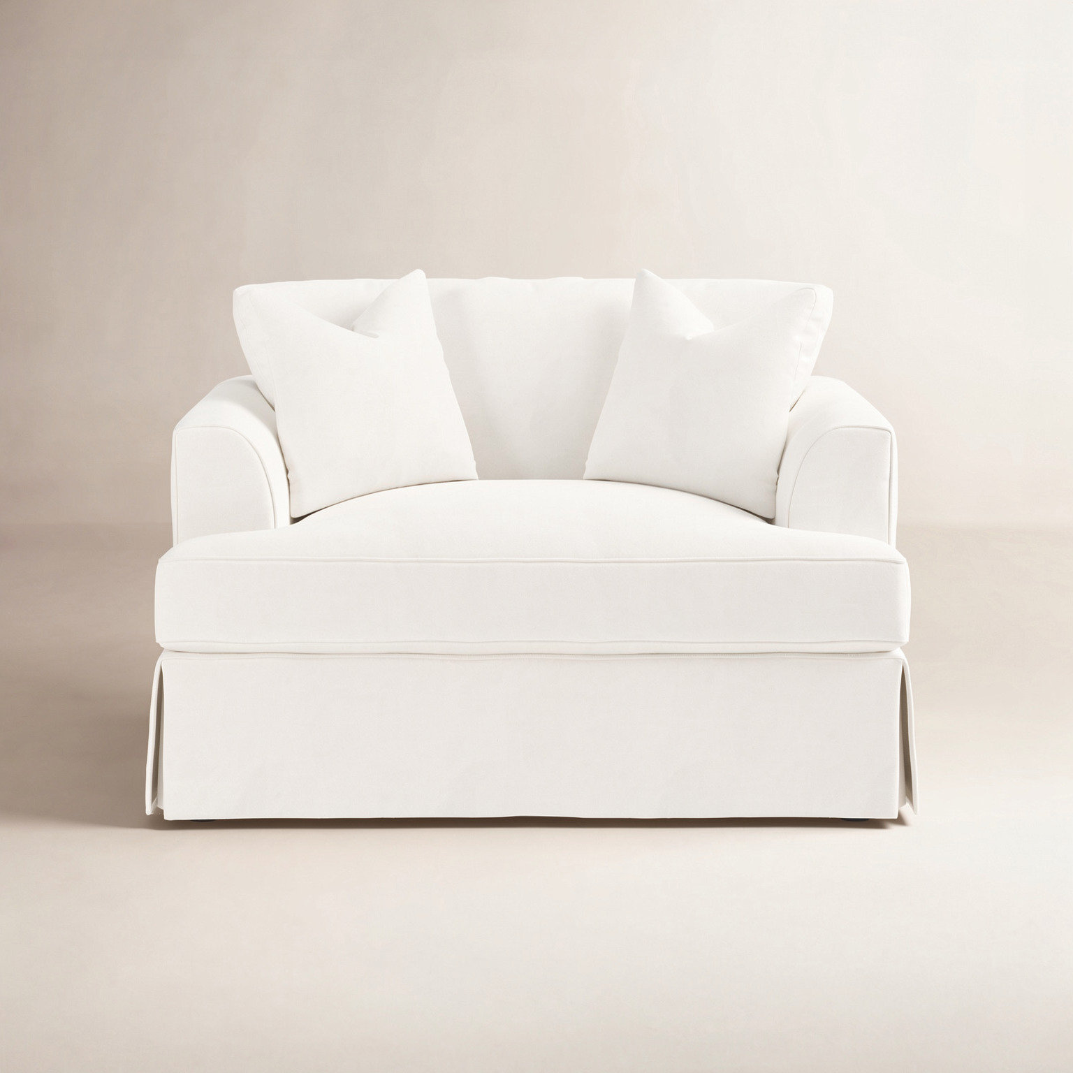 Lucia Upholstered Armchair, Classic Bleach White Twill