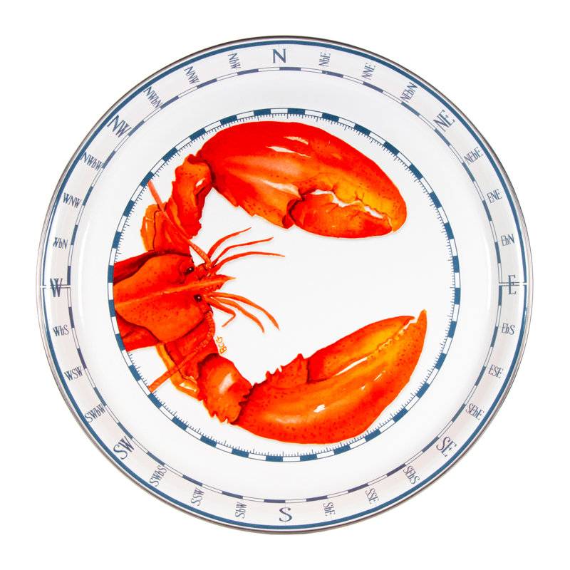 Golden Rabbit Enamelware Lobster 15.5" Serving Tray