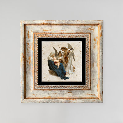 Élégante peinture encadrée décorative, 100% pierre avec 0,4 po d'épaisseur, 100% cadre en bois avec 0,8 po d'épaisseur, imprimé UV, 7,9 po x 7,9 po | Parfait pour la décoration intérieure et les amateurs d'art, design élégant et unique