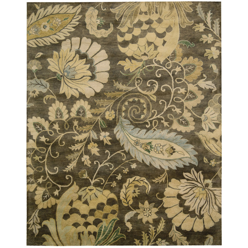 Fullmer Wool Floral Indoor Rug, Rectangle 7'9" x 9'9"