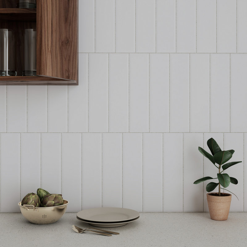 Facet 3in.x12in. Ceramic Subway Wall Tile, White Matte