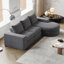 Canapé modulaire en tissu chenille, aucun assemblage requis-1389686421