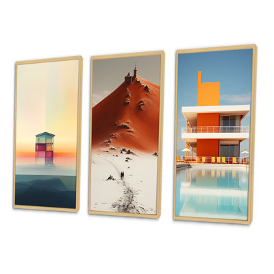 «Minimal Orange Beach House», 3 pièces