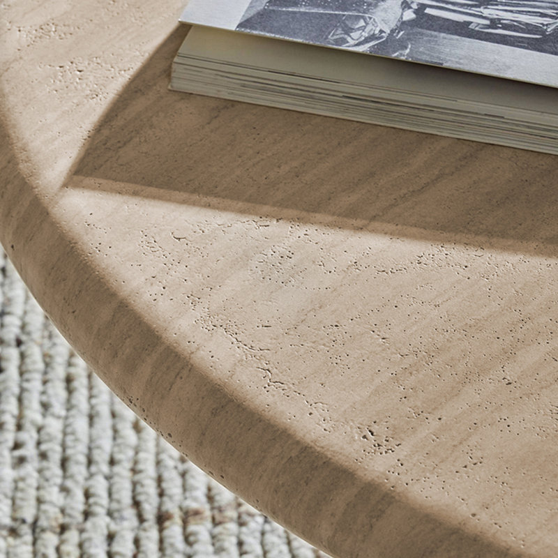 Table à thé ronde de style français, H 16,5 po x L 39,3 po x l 39,3 po