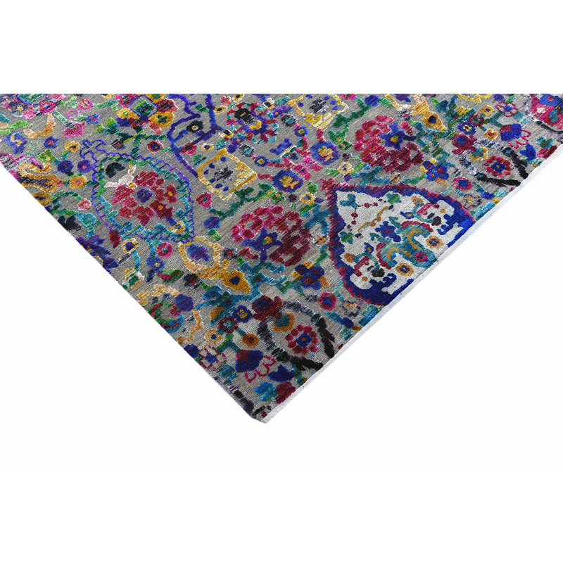 Canterbury Hand Knotted Floral Area Rug, Rectangle 9' x 12'
