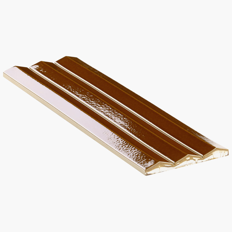 Carreau de porcelaine poli 3D 5 po x 16 po Apex, Jaune