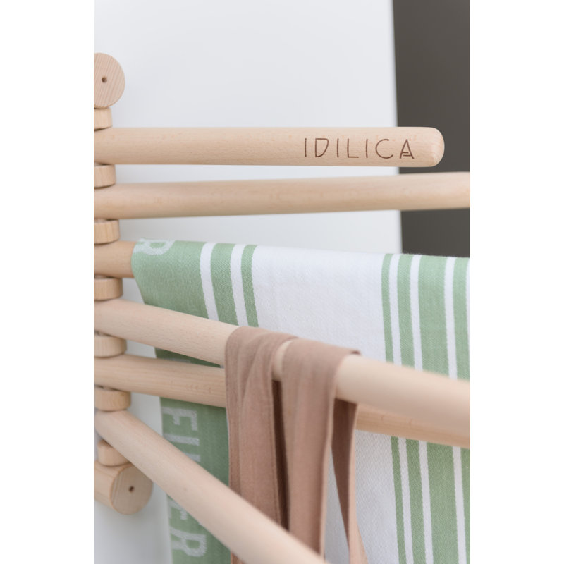 KitchenCraft Idilica Beechwood 6-Rail Wall Rack