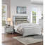 Classic Luxury Look Silver 1Pc Table de chevet en bois avec tiroirs et miroir