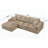109“Boneless  L-Shaped Sectional Cloud Sofa Free Combination Soft Corduroy Fabric 109 x 69 Inches No Assembly Required 1400 lbs Capacity For Living Room.-1230164306-1229854745