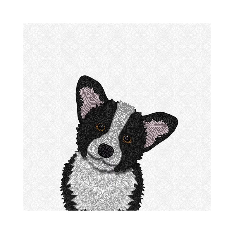 Black Corgi by Angelika Parker - Wrapped Canvas Print, 66.04 cm H x 66.04 cm W