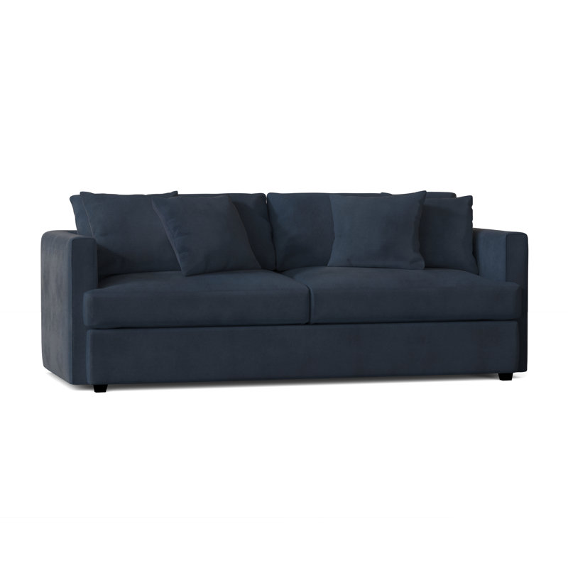 Mckenzie Upholstered 93'' Sofa, Bulldozer Sapphire