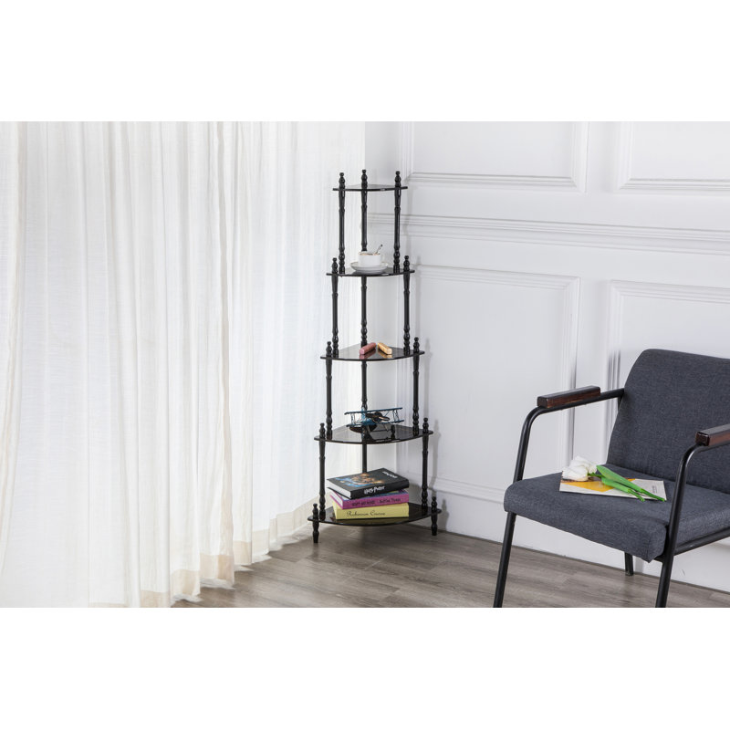 Bibliothèque en coin Chaundeler, (5 tablettes) H 47,51 po x l 20 po x P 14,5 po