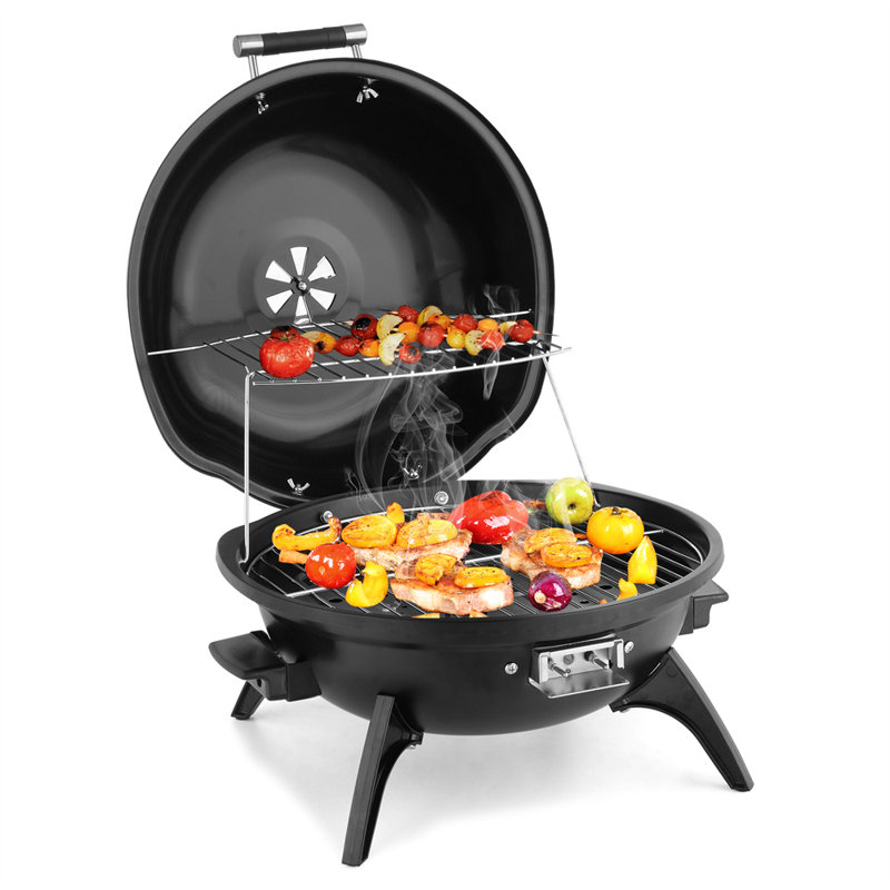 Barbecue électrique portatif à double couche 1600W , Noir, noir, noir, noir