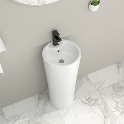 Lavabo de salle de bain 32,5 "en céramique 15"