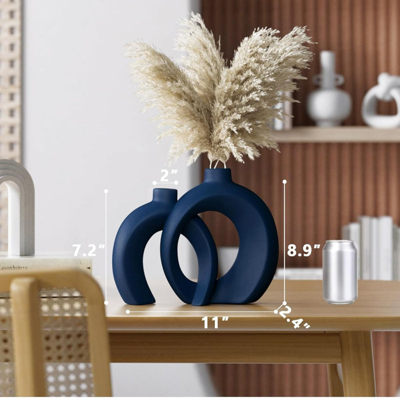 Ensemble de 2 vases beignets bleu marine