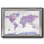 Carte du monde à punaises - Carte du monde violette pastel encadrée sur toile-133430936-133430943