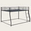 Metal Floor Bunk Bed with Inclined Ladder, Space-Saving Heavy-Duty Frame, Black-1564280182