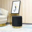 38cm Wide Velvet Round Solid Colour Ottoman with Storage-1594593468