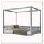 Lit en bois d'hévéa avec clôture Canopy-349779586