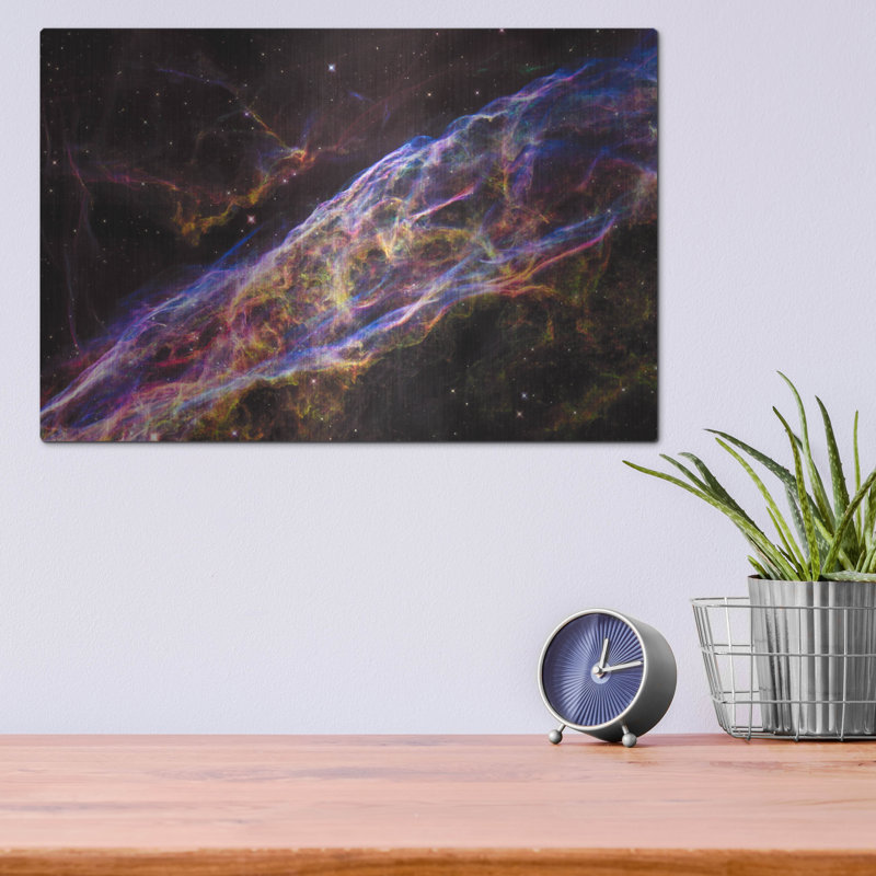  Art mural en métal «Veil Nebula» par la NASA, H 12 po x l 16 po
