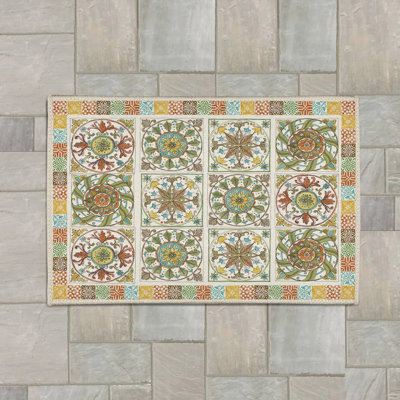 Tapis intérieur / extérieur rectangulaire avec dessous antidérapant Golden Sun