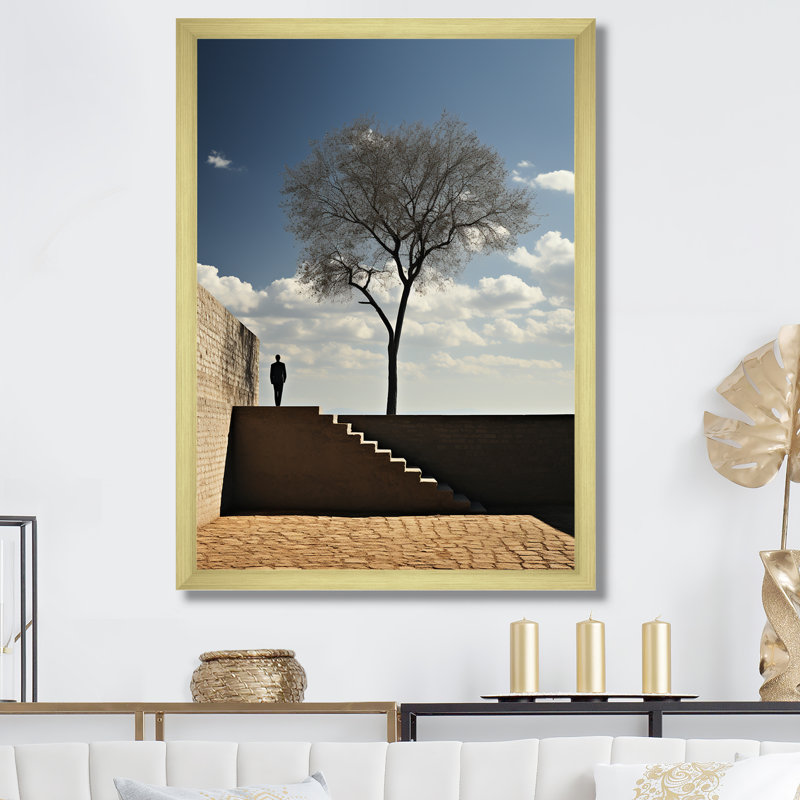 Minimalisme, H 32 po x l 16 po x P 1 po, Cadre doré simple