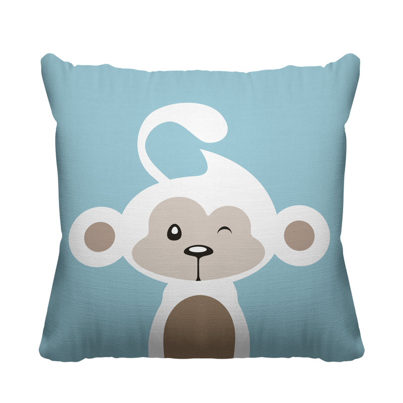 Coussin intérieur Ollie, 15 po x 15 po, Bleu pastel, Carré